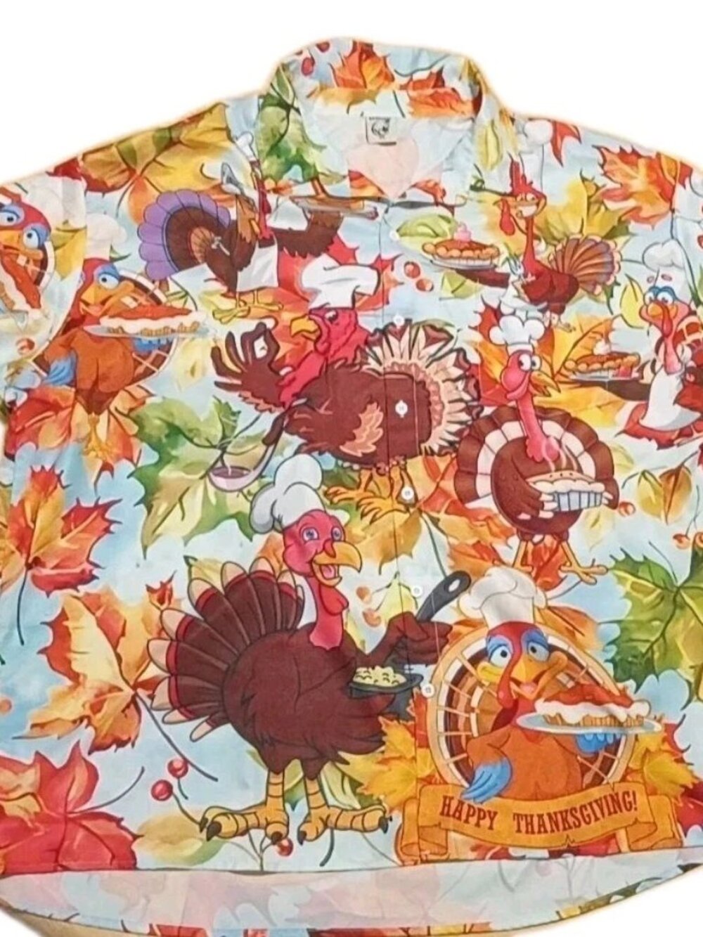 Turkey Happy Thanksgiving Hawaiian Shirt Unisex 3XL Adult Colorful